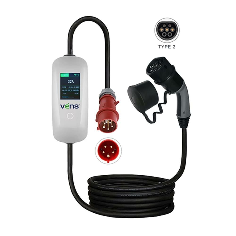 Vens 22kW 32A Tip2 Taşınabilir Portatif Elektrikli Araç Şarj Cihazı